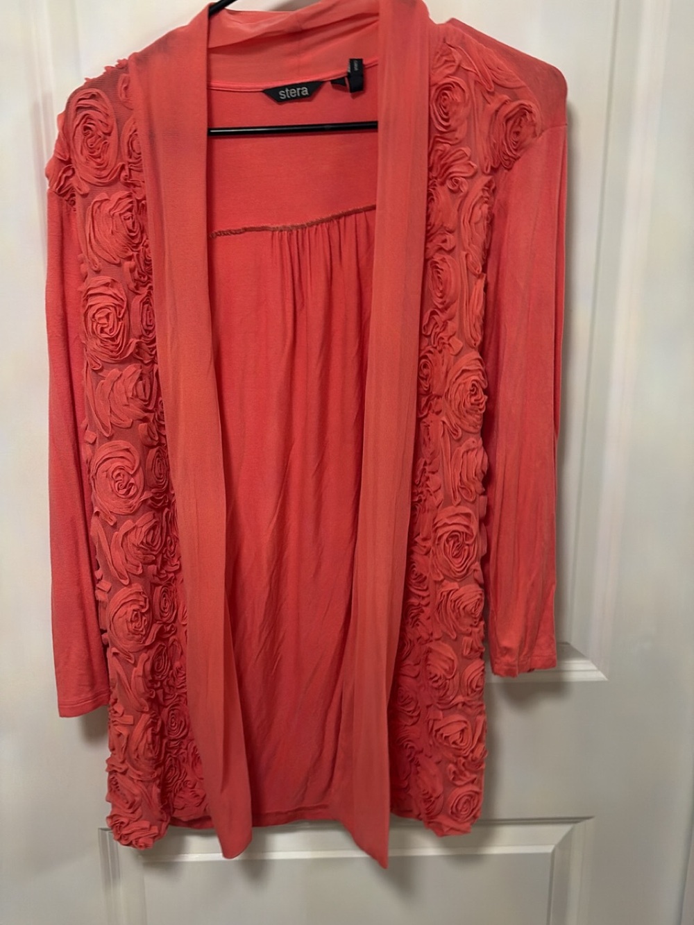 Sfera Coral Rosette Open Cardigan